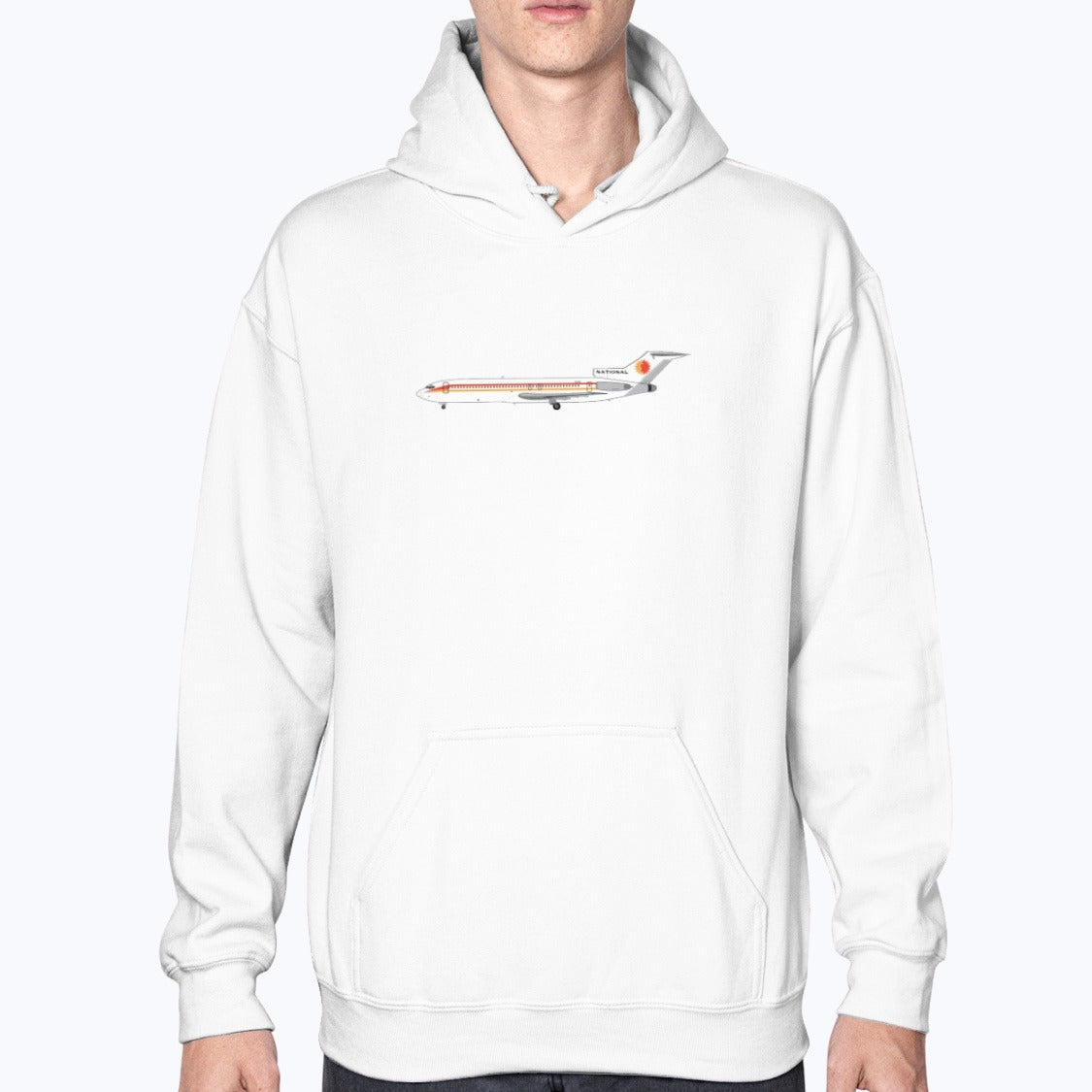 National Airlines B727 Unisex Hoodie - White - Model