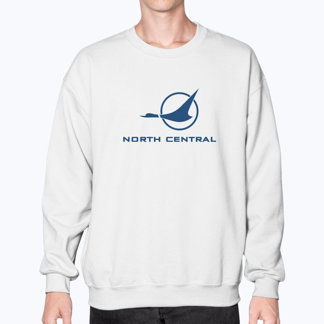 North Central Airlines Unisex Sweatshirt - White - Model