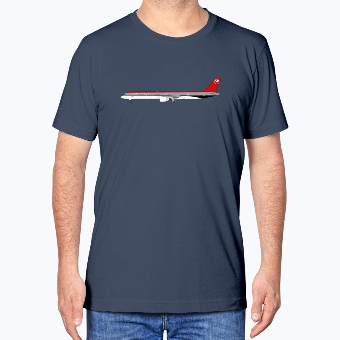 Northwest Airlines B757-300 Unisex T-Shirt - Navy - Model