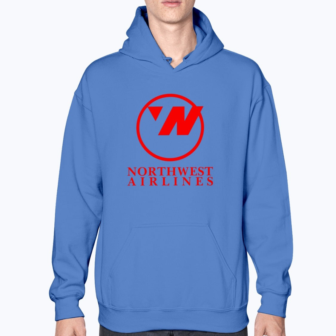 Northwest Airlines Unisex Hoodie - Royal Blue - Model