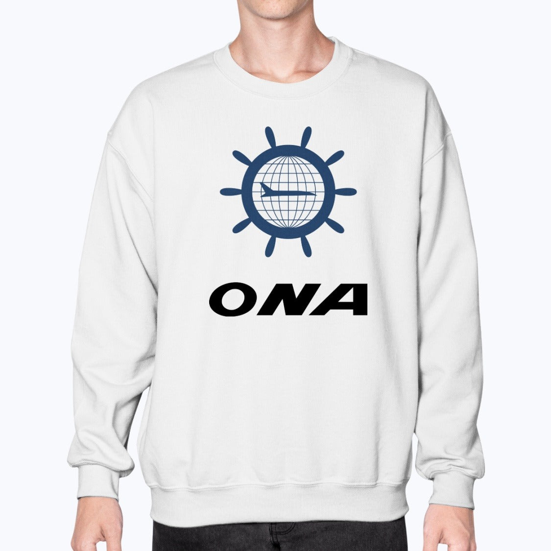 Overseas National Airways ONA Unisex Sweatshirt - White - Model