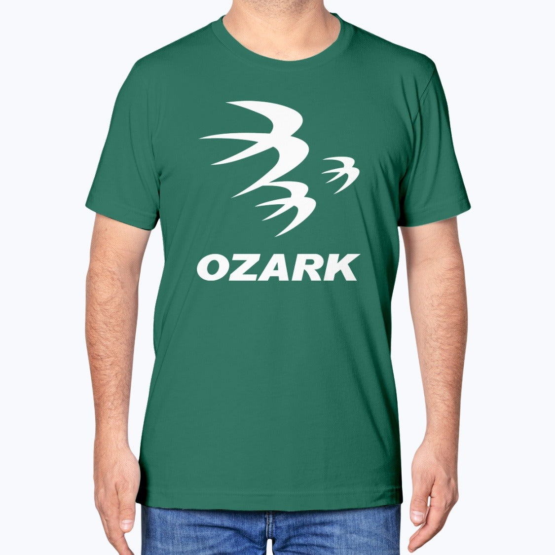 Ozark Air Lines Unisex T-Shirt - Evergreen - Model