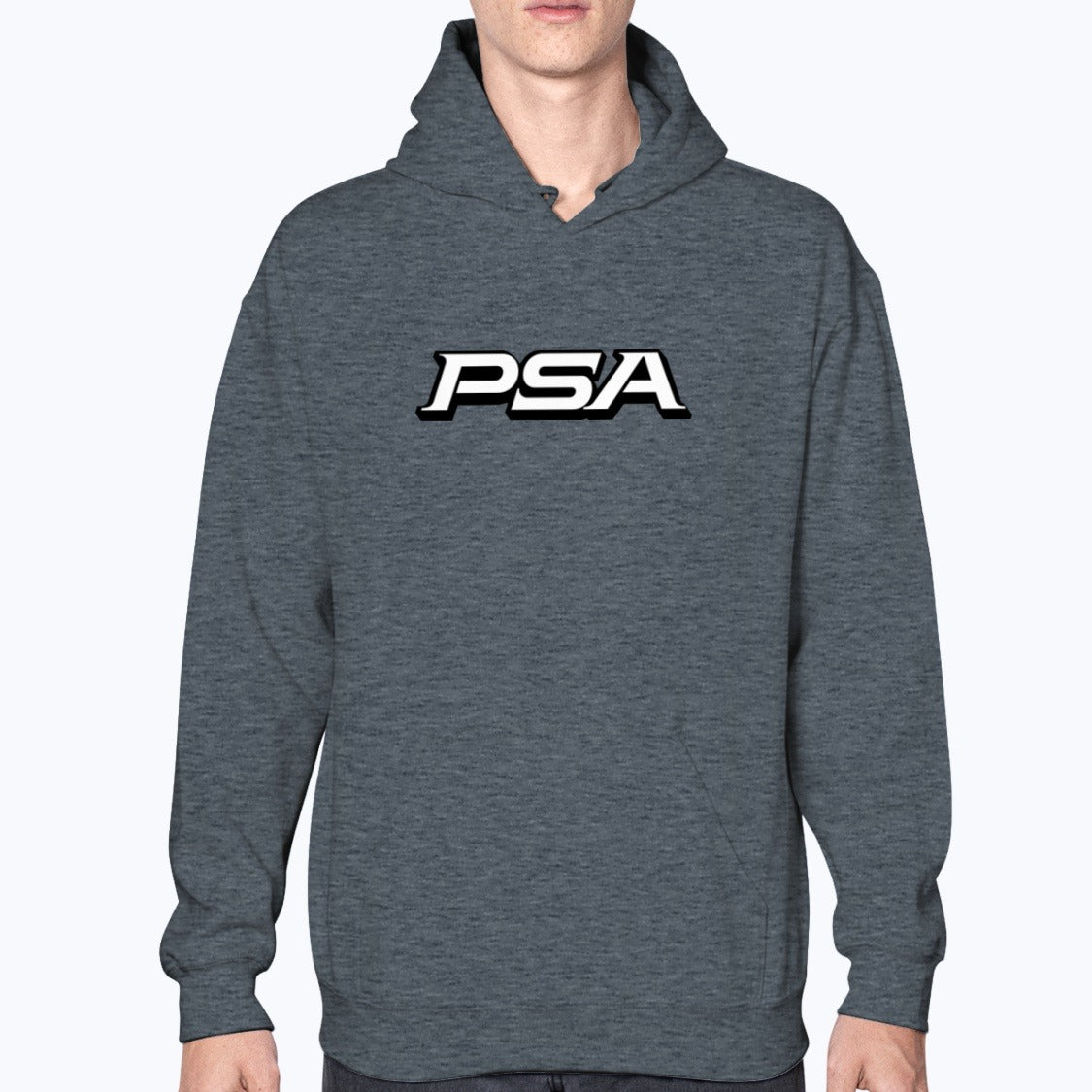 PSA Unisex Hoodie - Dark Heather - Model