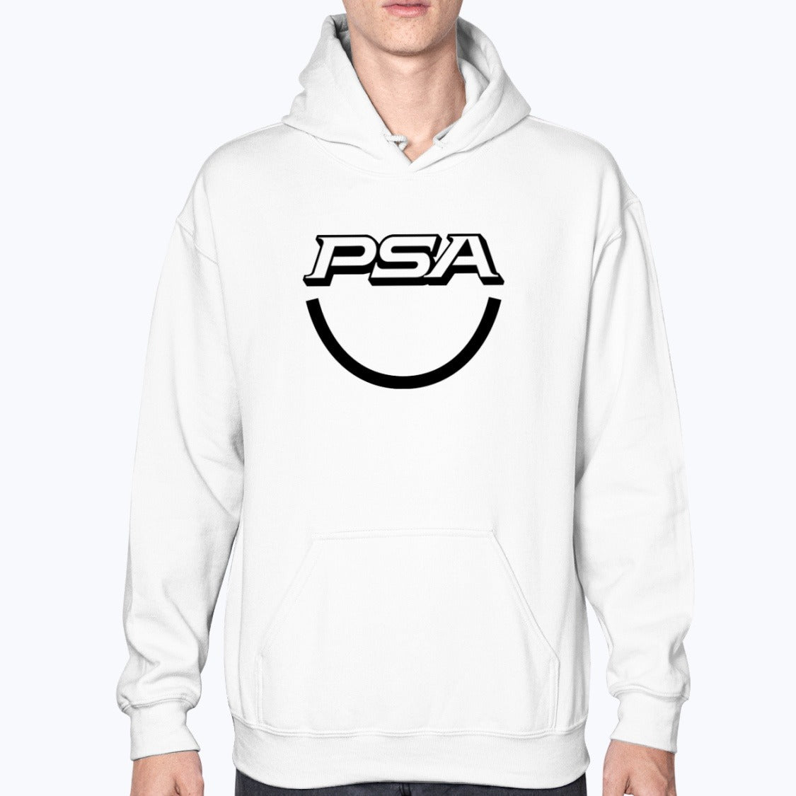 PSA Unisex Hoodie - White - Model