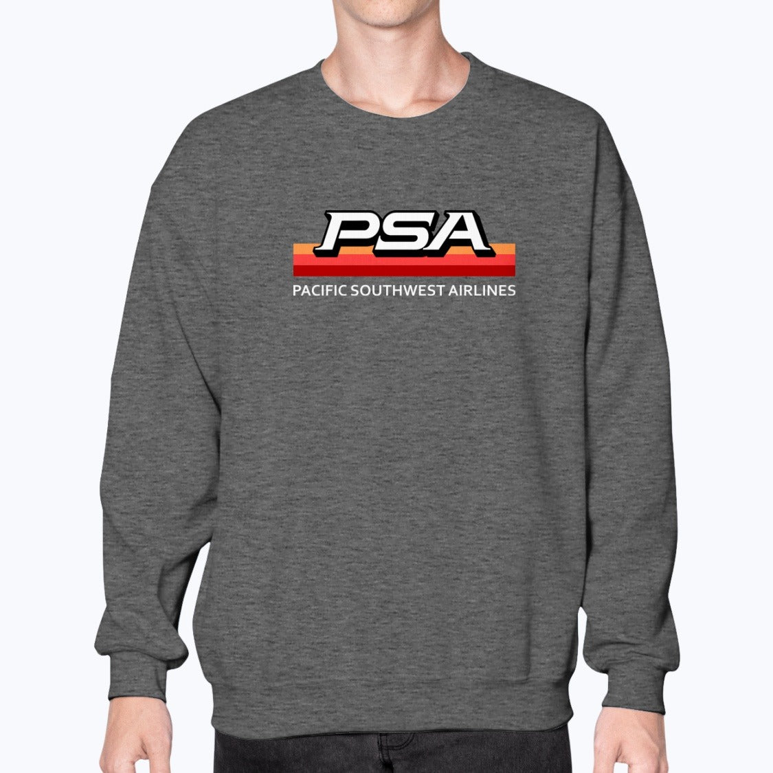 PSA Unisex Sweatshirt - Dark Heather - Model