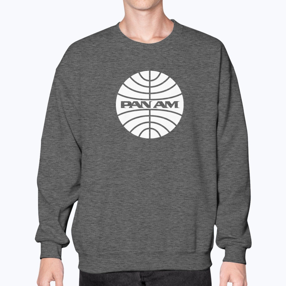 Pan Am Unisex Sweatshirt - Dark Heather - Model