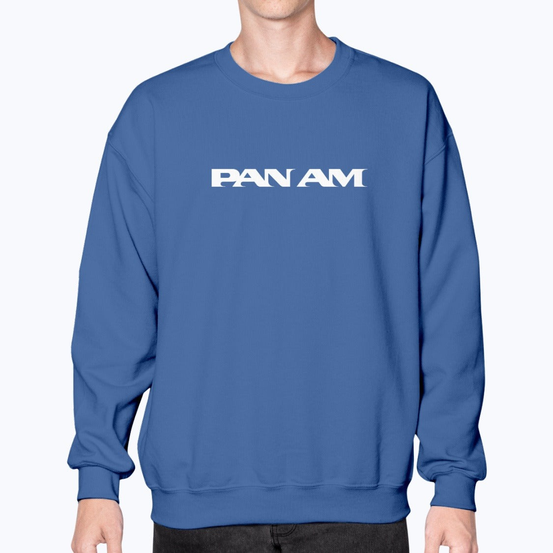 Pan Am Unisex Sweatshirt - Royal Blue - Model