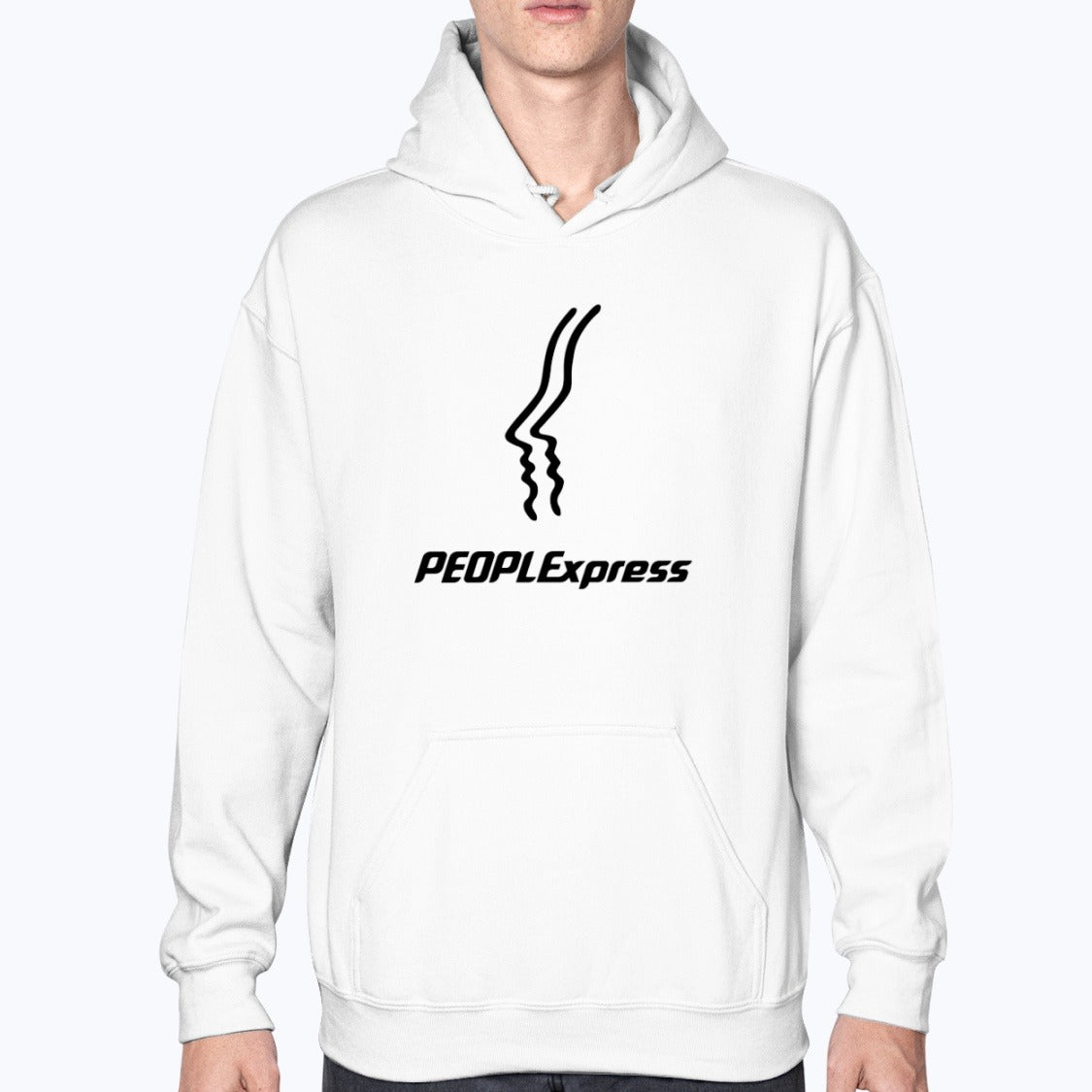 People Express Airlines Unisex Hoodie - White - Model