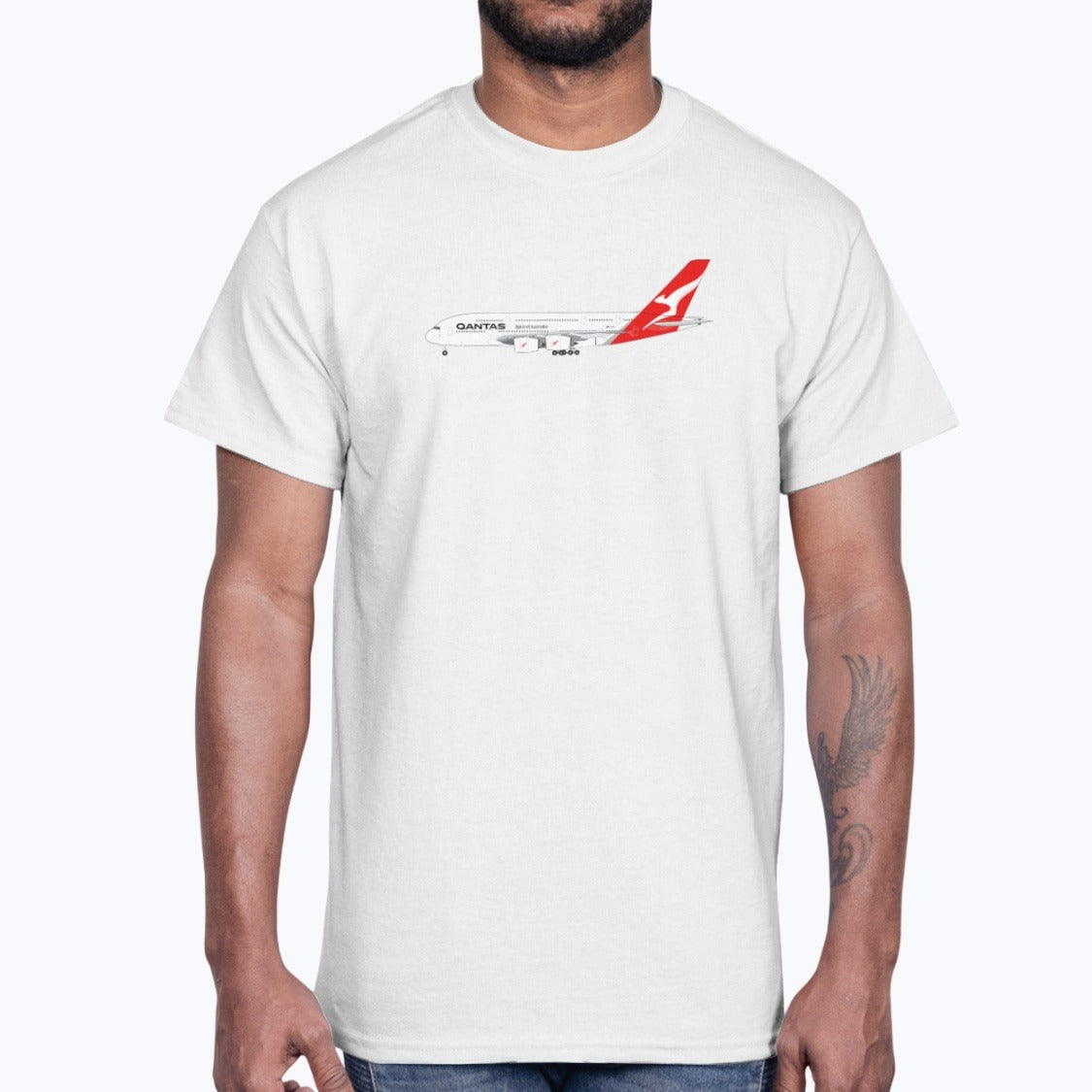 Qantas A380 Unisex T-Shirt - White - Model