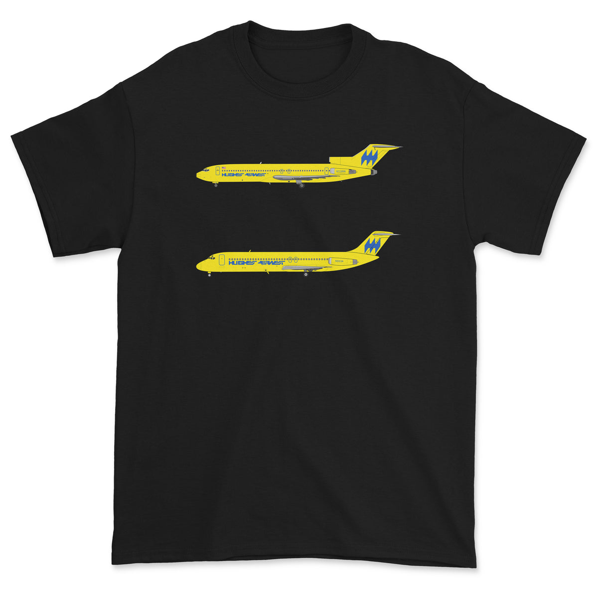 Hughes Airwest B727, DC-9 Unisex T-Shirt - Black