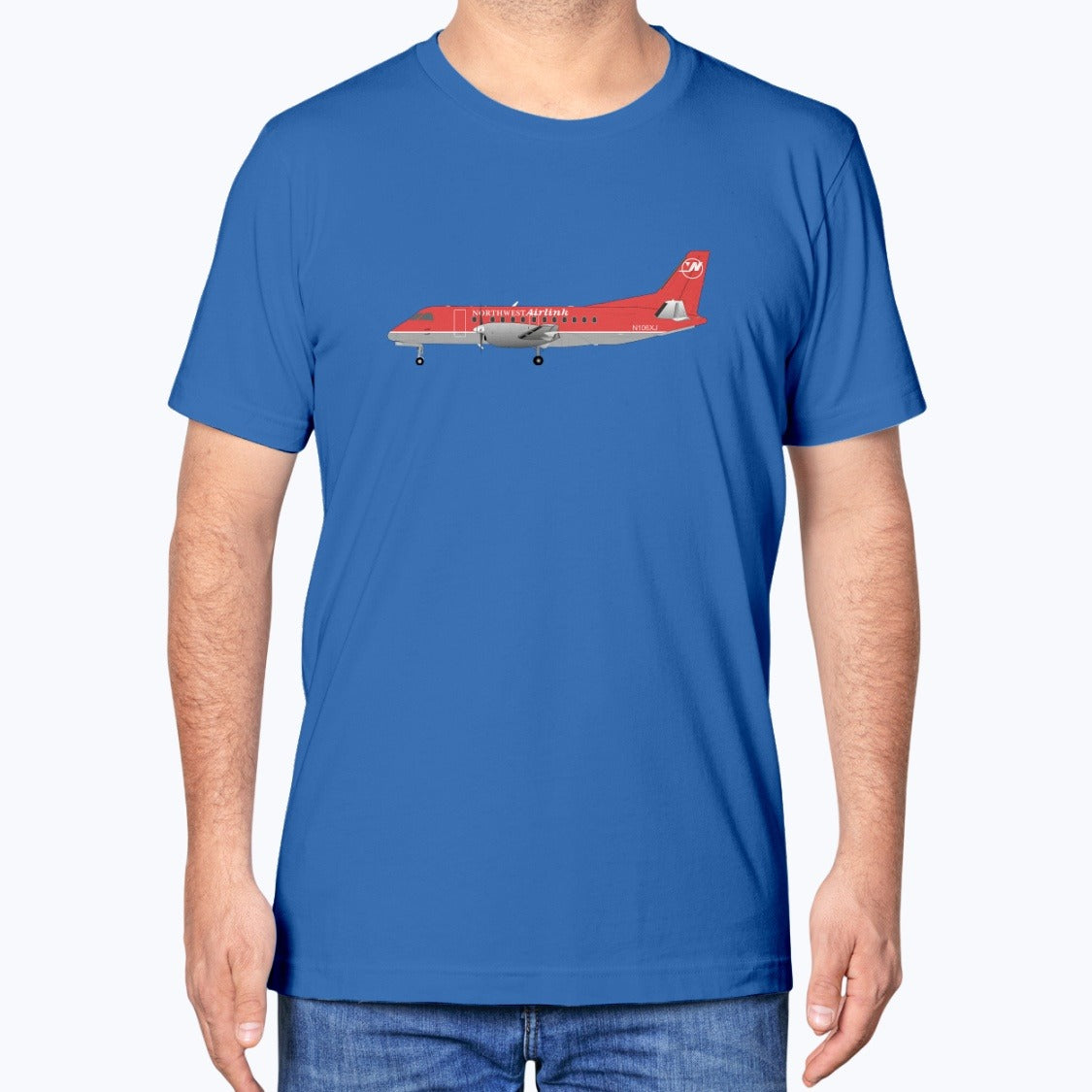 Saab 340 Northwest Airlink Unisex T-Shirt - True Royal - Model