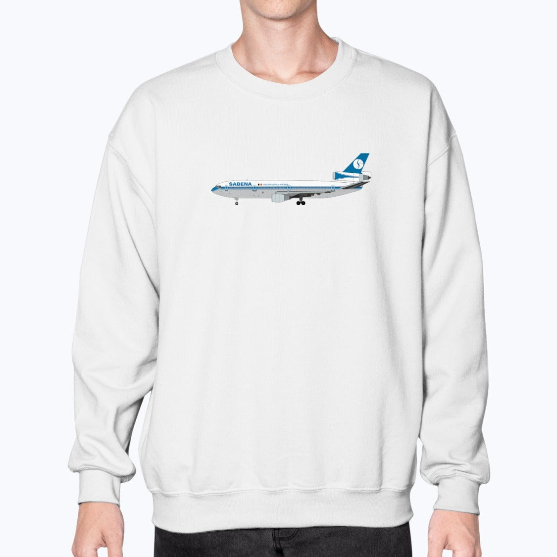 Sabena DC-10 Unisex Sweatshirt - White - Model