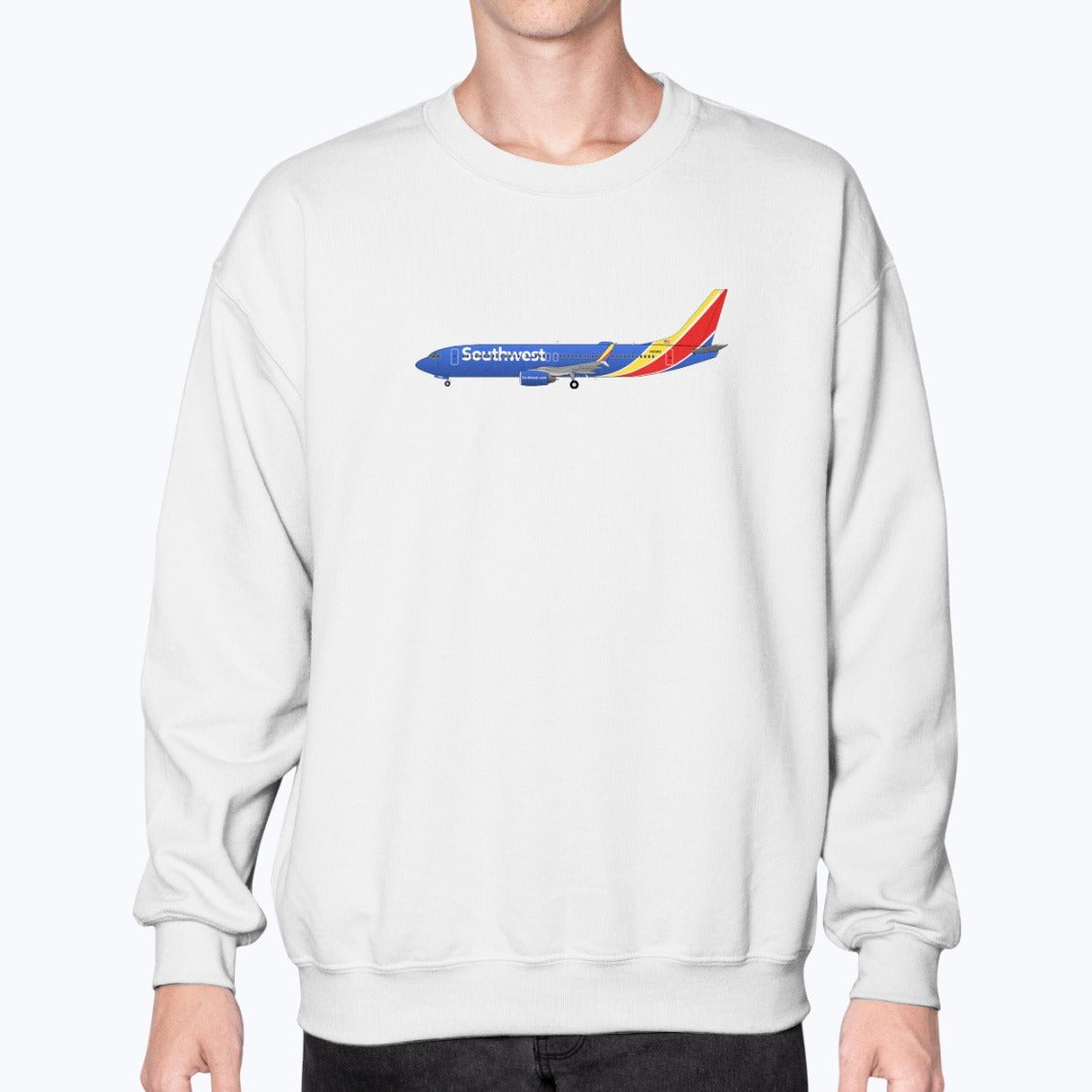 Southwest Airlines B737-800 Unisex Sweatshirt - White - Model