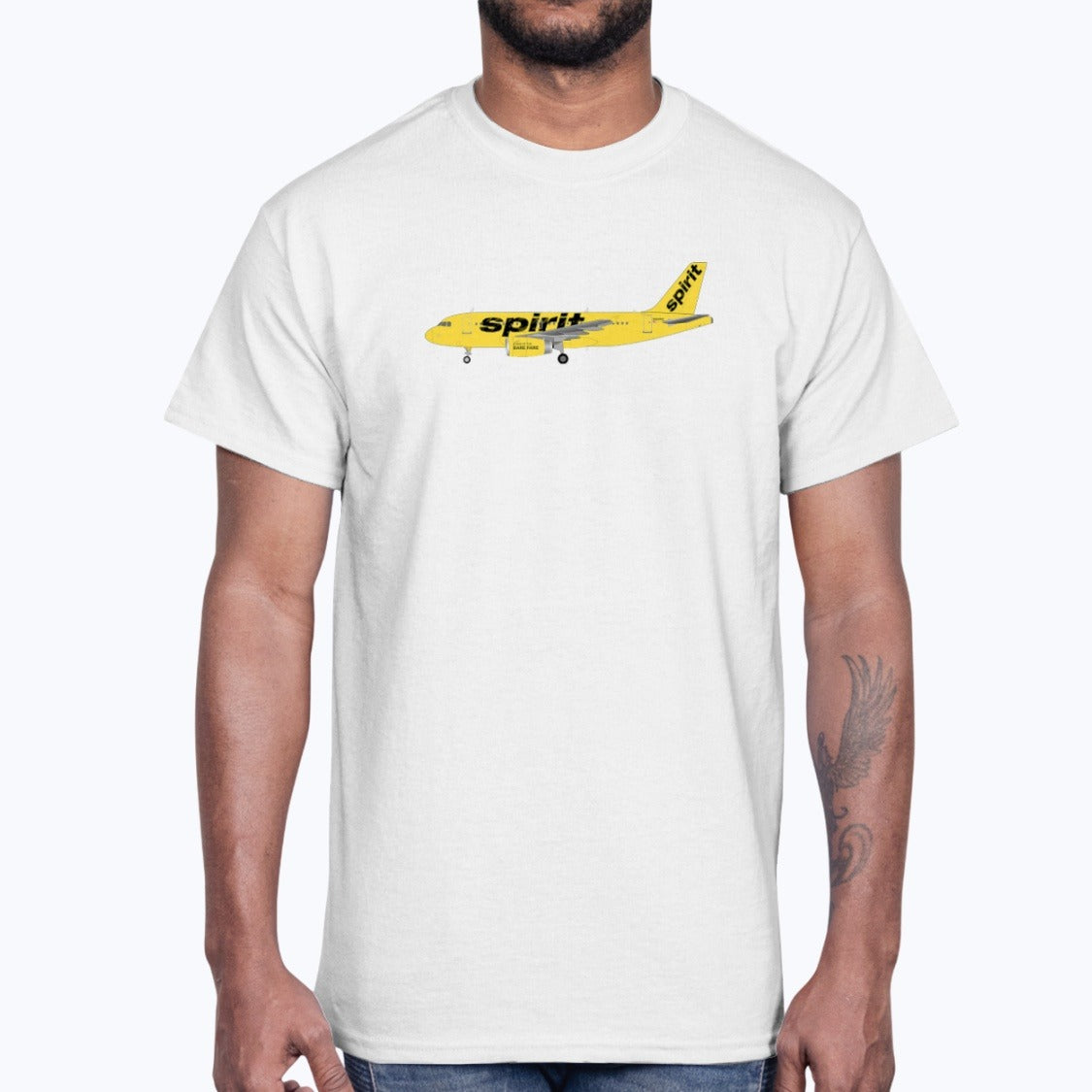 Spirit Airbus A319 Unisex T-Shirt - White - Model