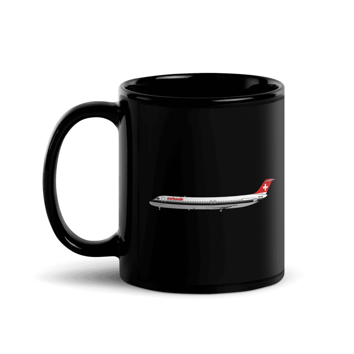Swissair DC-9-51 Coffee Mug - Black - 11 oz - Right