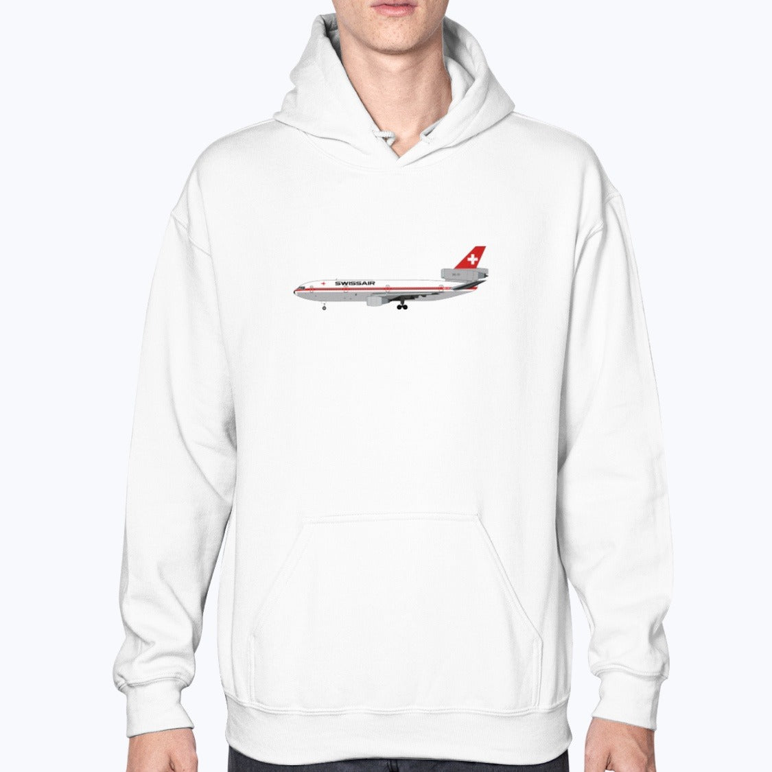 Swissair DC-10 Unisex Hoodie - White - Model