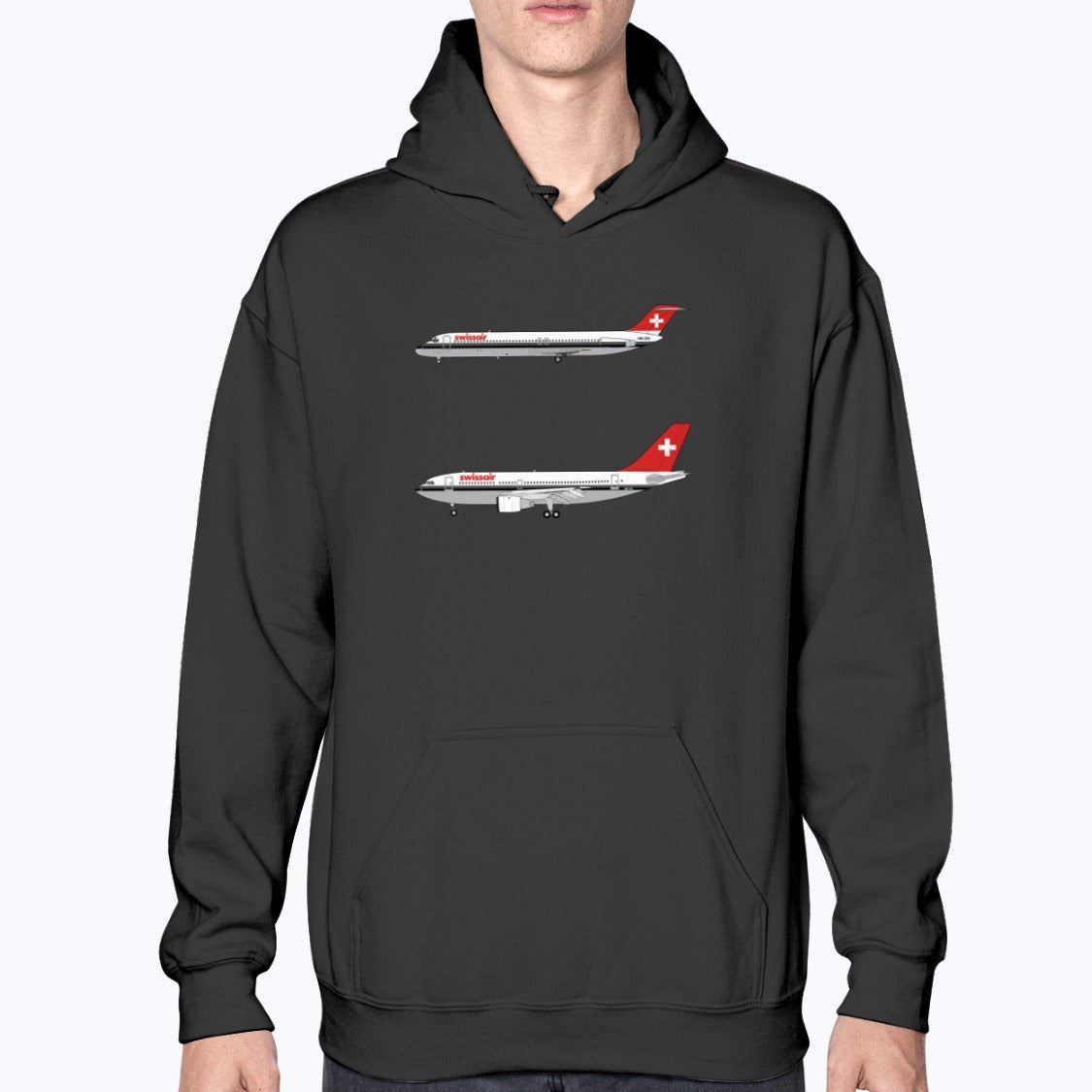 Swissair DC-9-51, Airbus A310 Unisex Hoodie - Black - Model