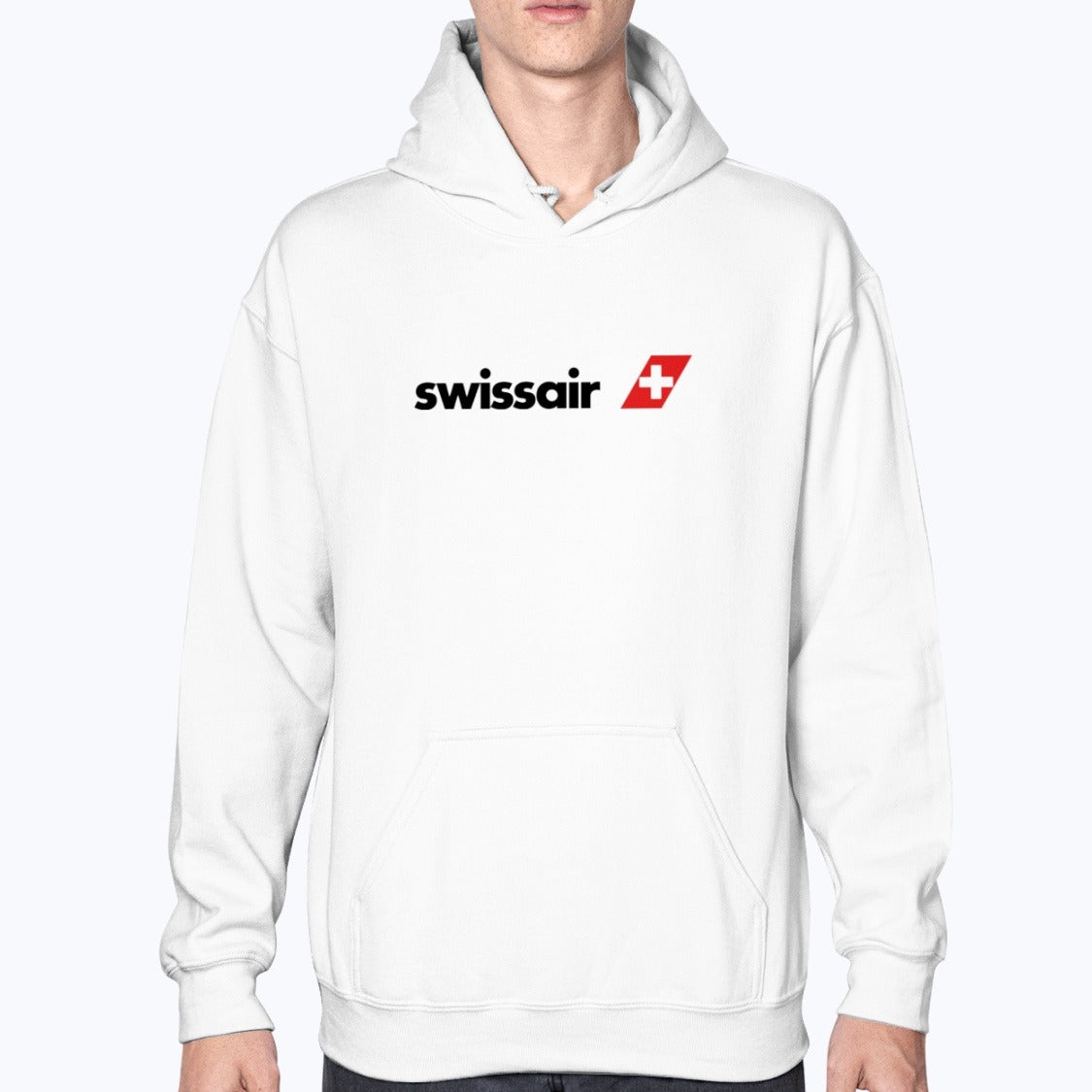 Swissair Unisex Hoodie - White - Model