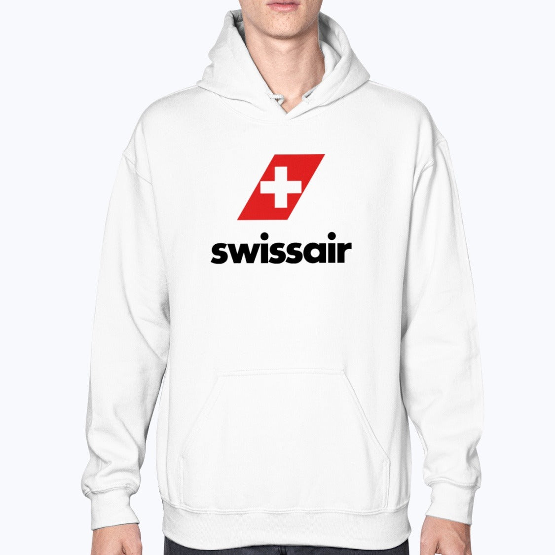 Swissair Unisex Hoodie - White - Model