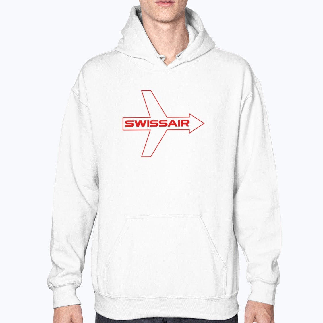 Swissair Unisex Hoodie - White - Model