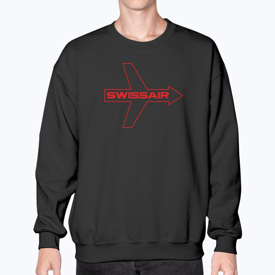 Swissair Unisex Sweatshirt - Black - Model