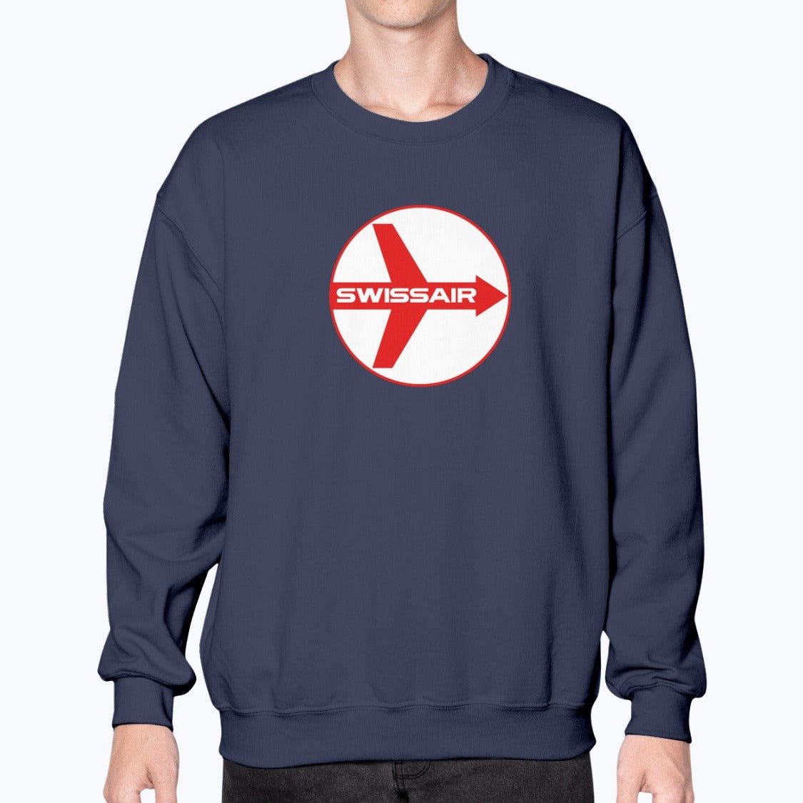 Swissair Unisex Sweatshirt - Navy - Model