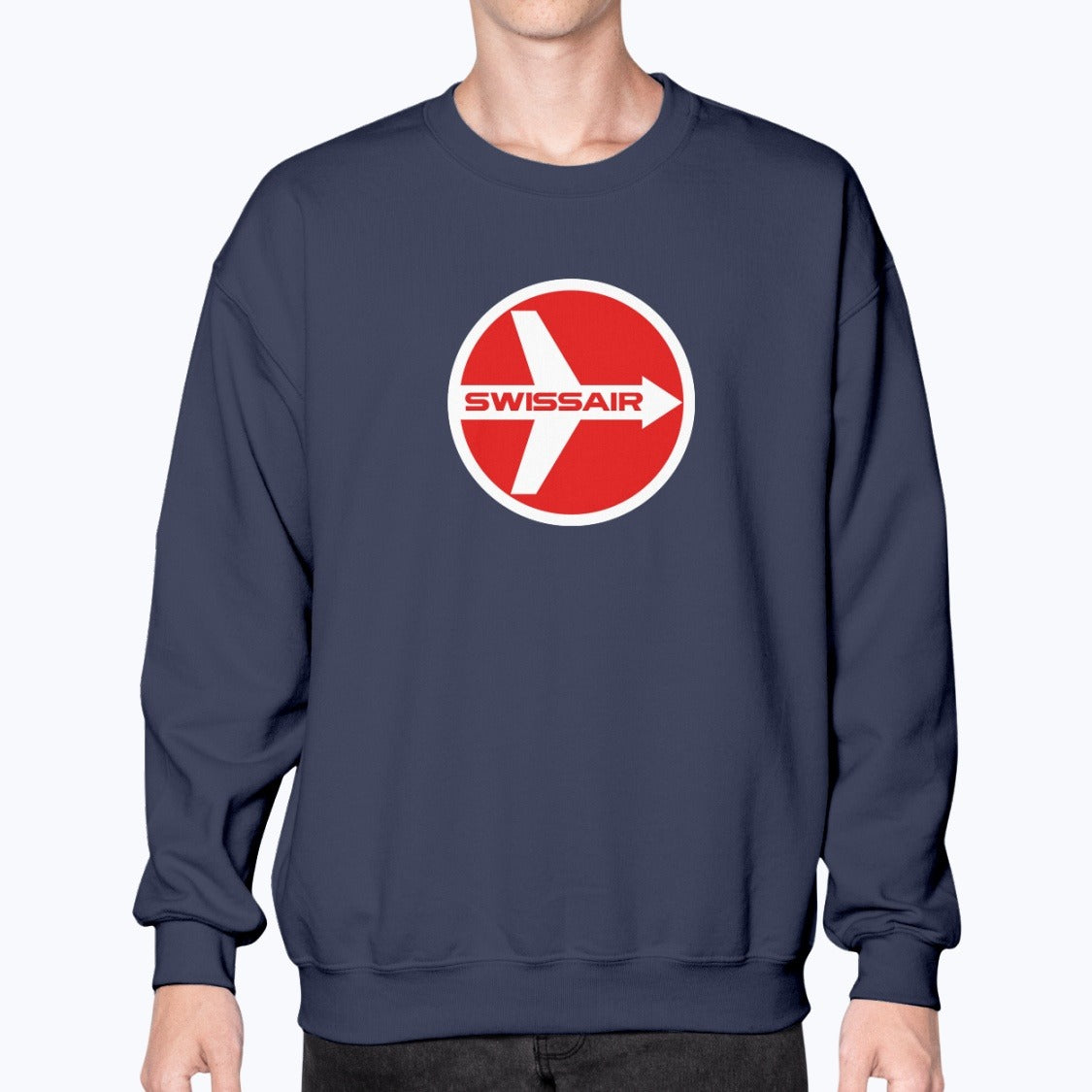 Swissair Unisex Sweatshirt - Navy - Model