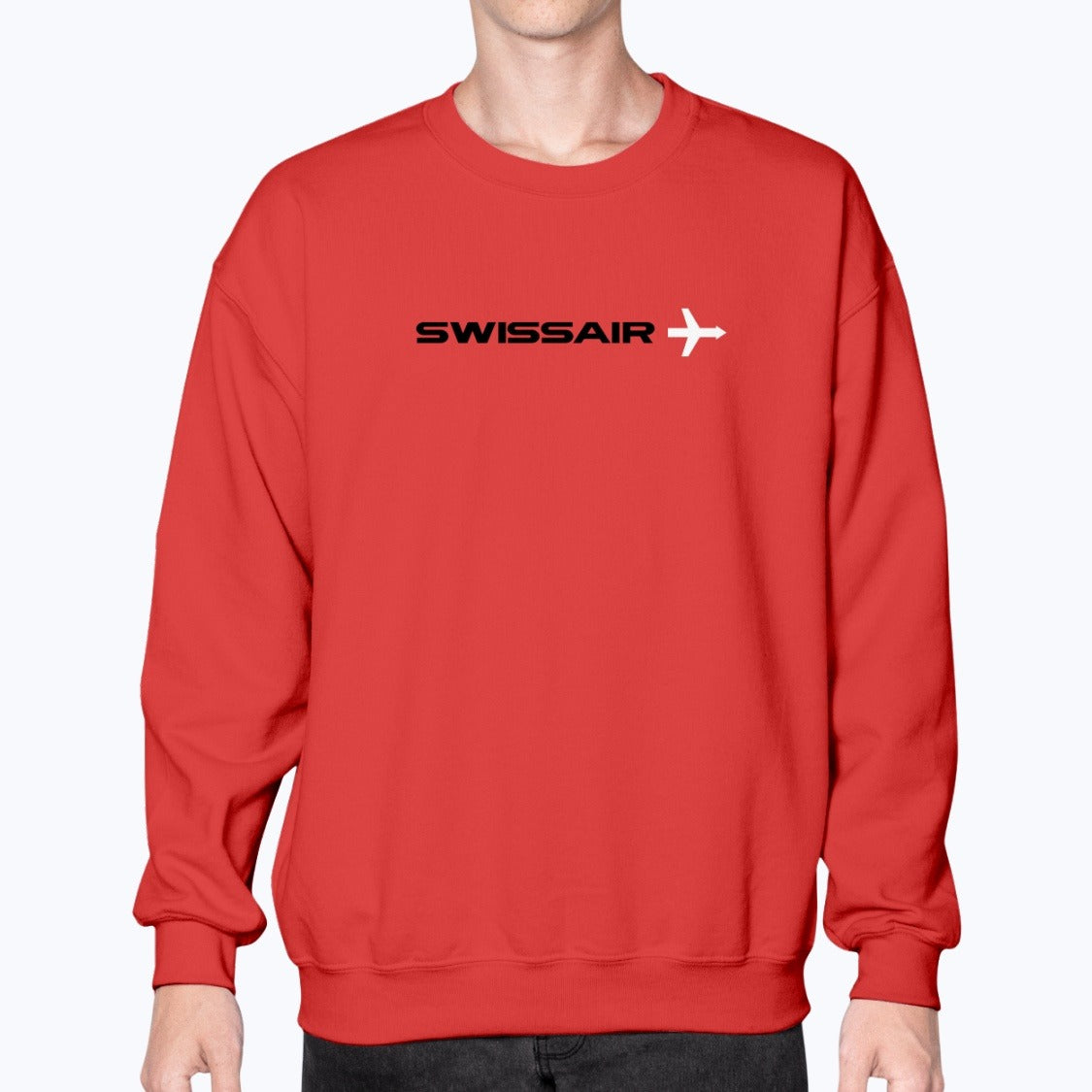 Swissair Unisex Sweatshirt - Red - Model