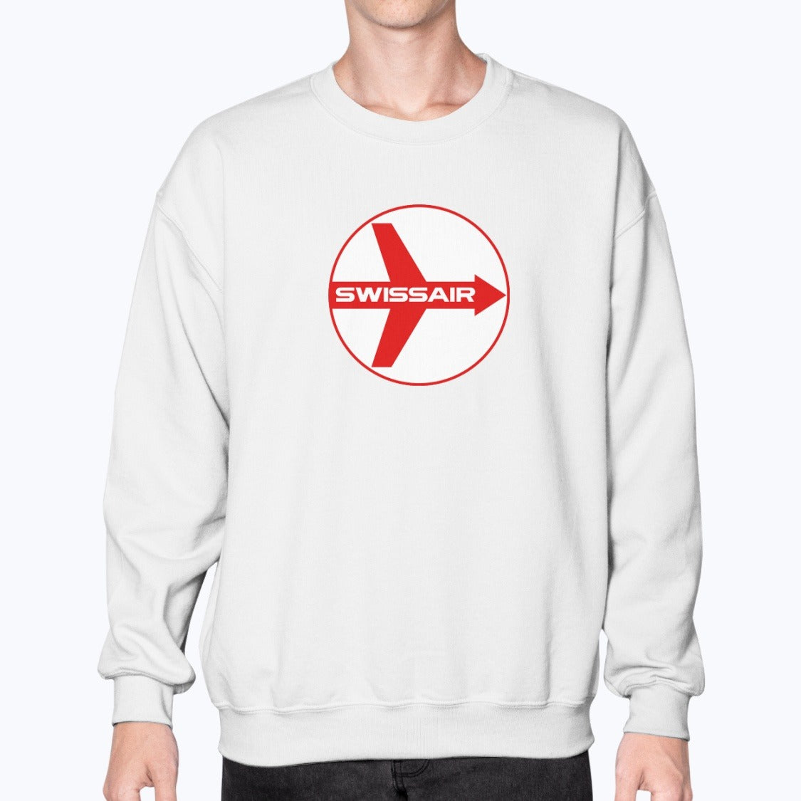 Swissair Unisex Sweatshirt - White - Model