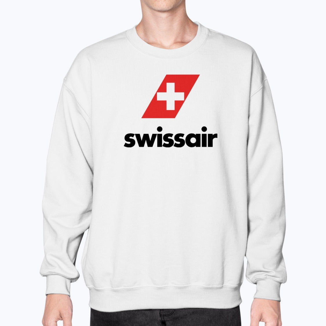 Swissair Unisex Sweatshirt - White - Model