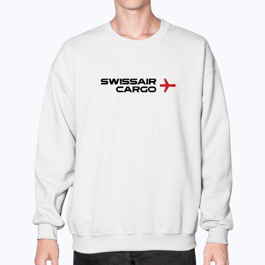 Swissair Unisex Sweatshirt - White - Model