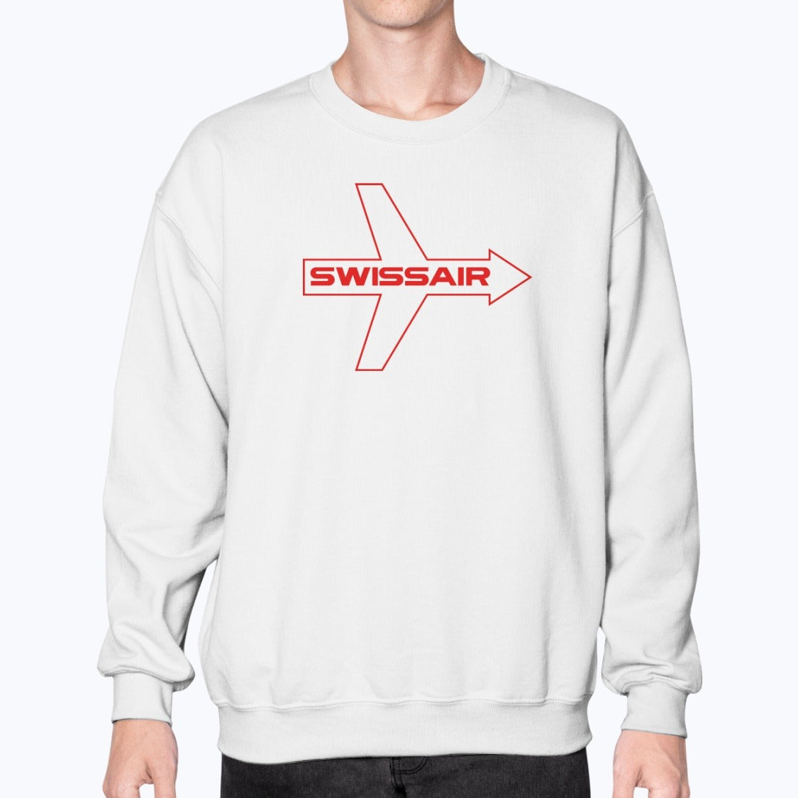 Swissair Unisex Sweatshirt - White - Model