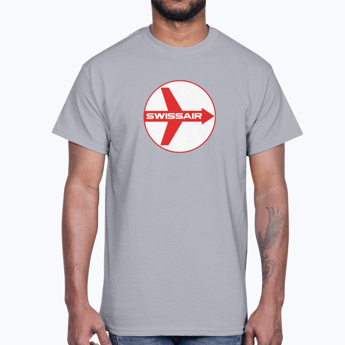 Swissair Unisex T-Shirt - Sport Grey - Model