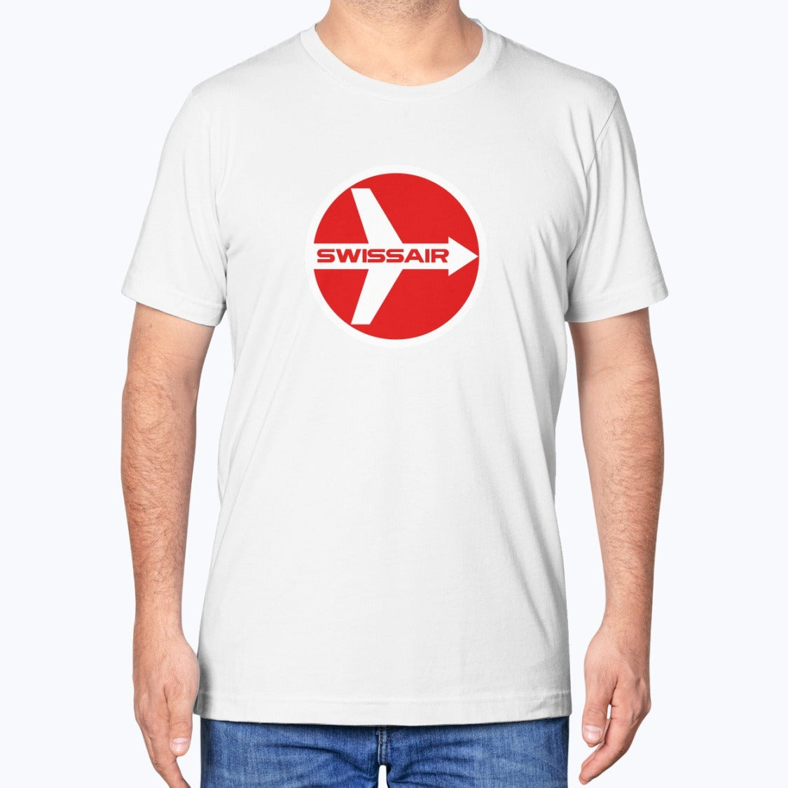 Swissair Unisex T-Shirt - White - Model