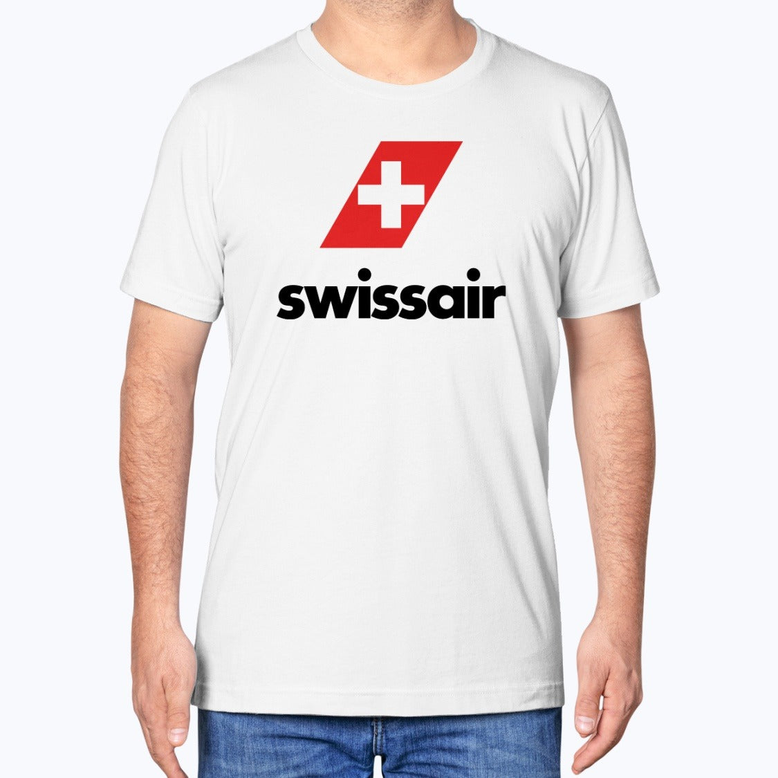 Swissair Unisex T-Shirt - White - Model