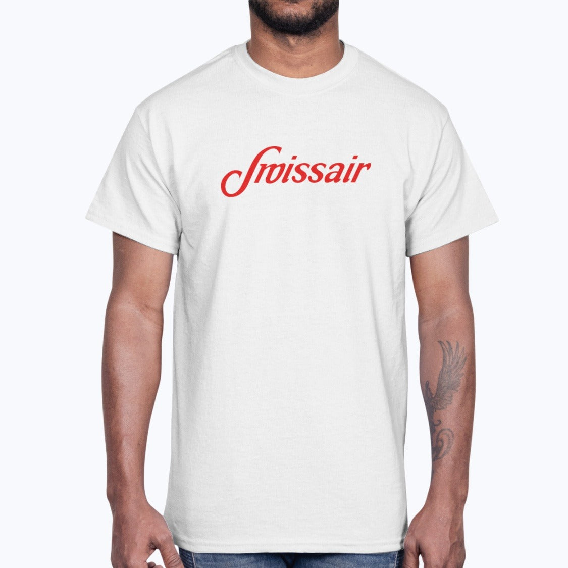 Swissair Unisex T-Shirt - White - Model