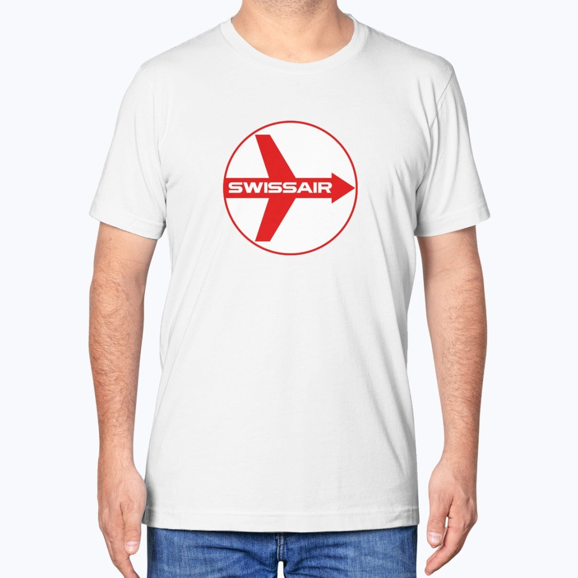 Swissair Unisex T-Shirt - White - Model