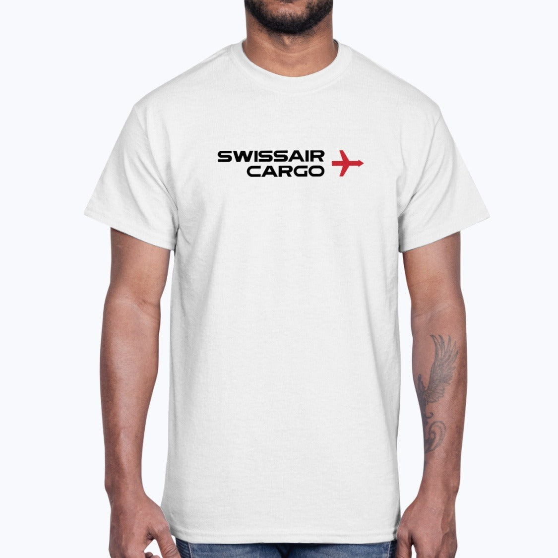 Swissair Unisex T-Shirt - White - Model