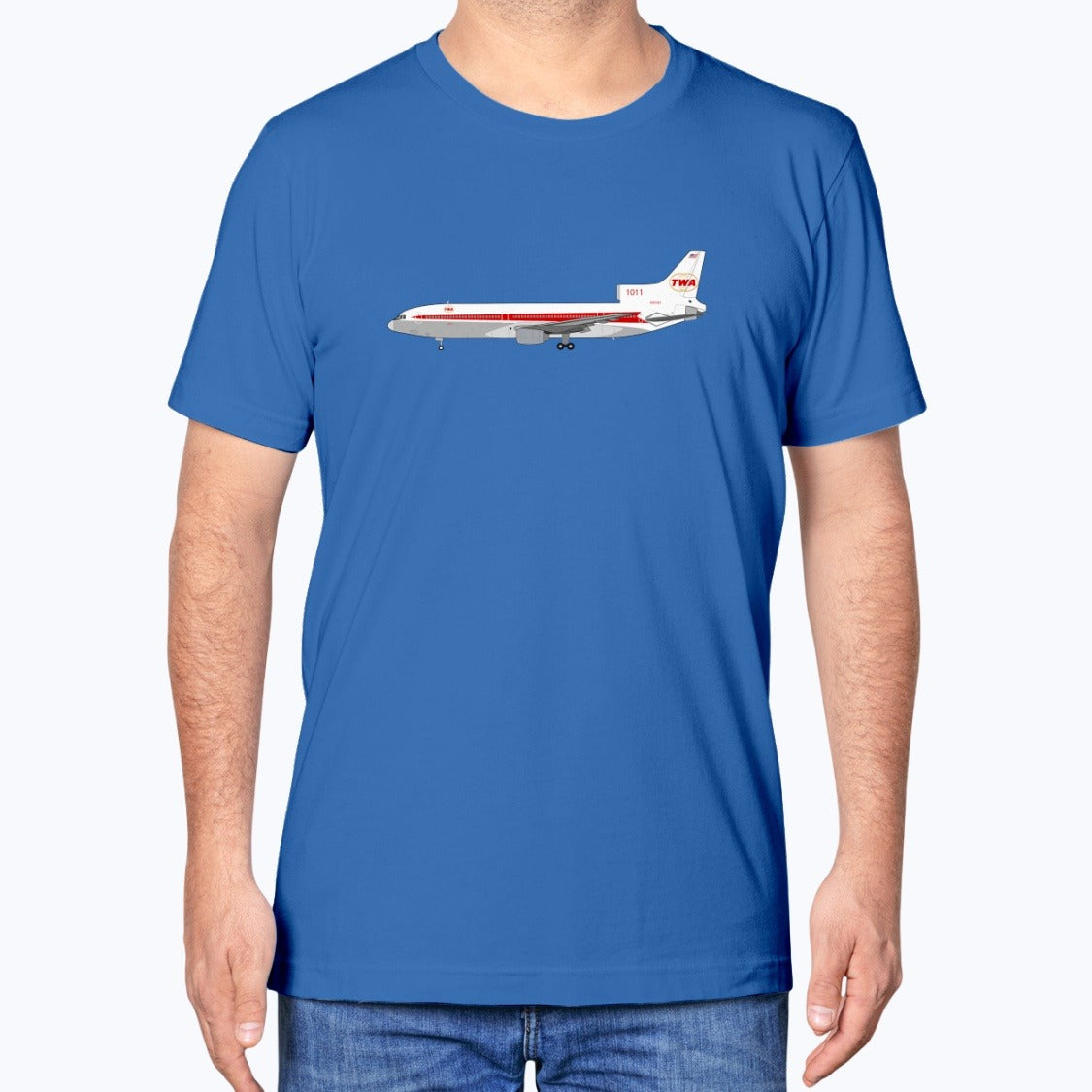 Trans World Airlines L-1011 Unisex T-Shirt - True Royal - Model