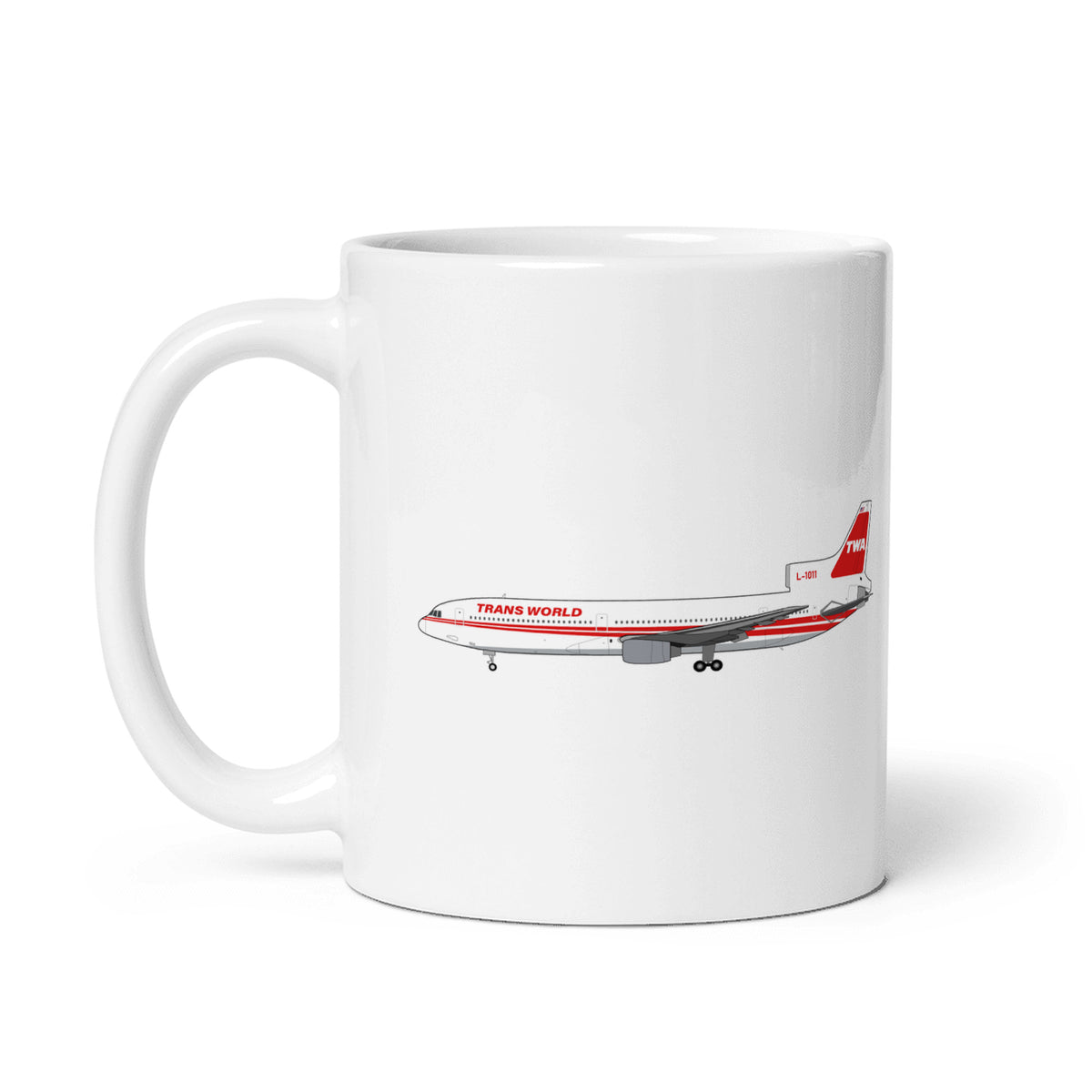 TWA Lockheed L-1011 Coffee Mug - White - 11 oz - Right