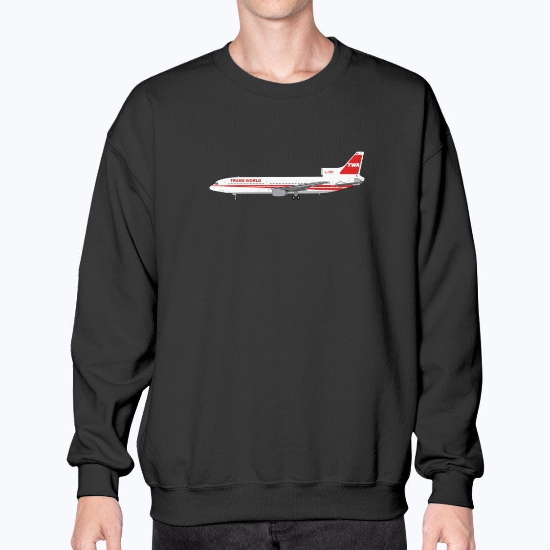 Trans World Airlines Lockheed L-1011 Unisex Sweatshirt - Black - Model