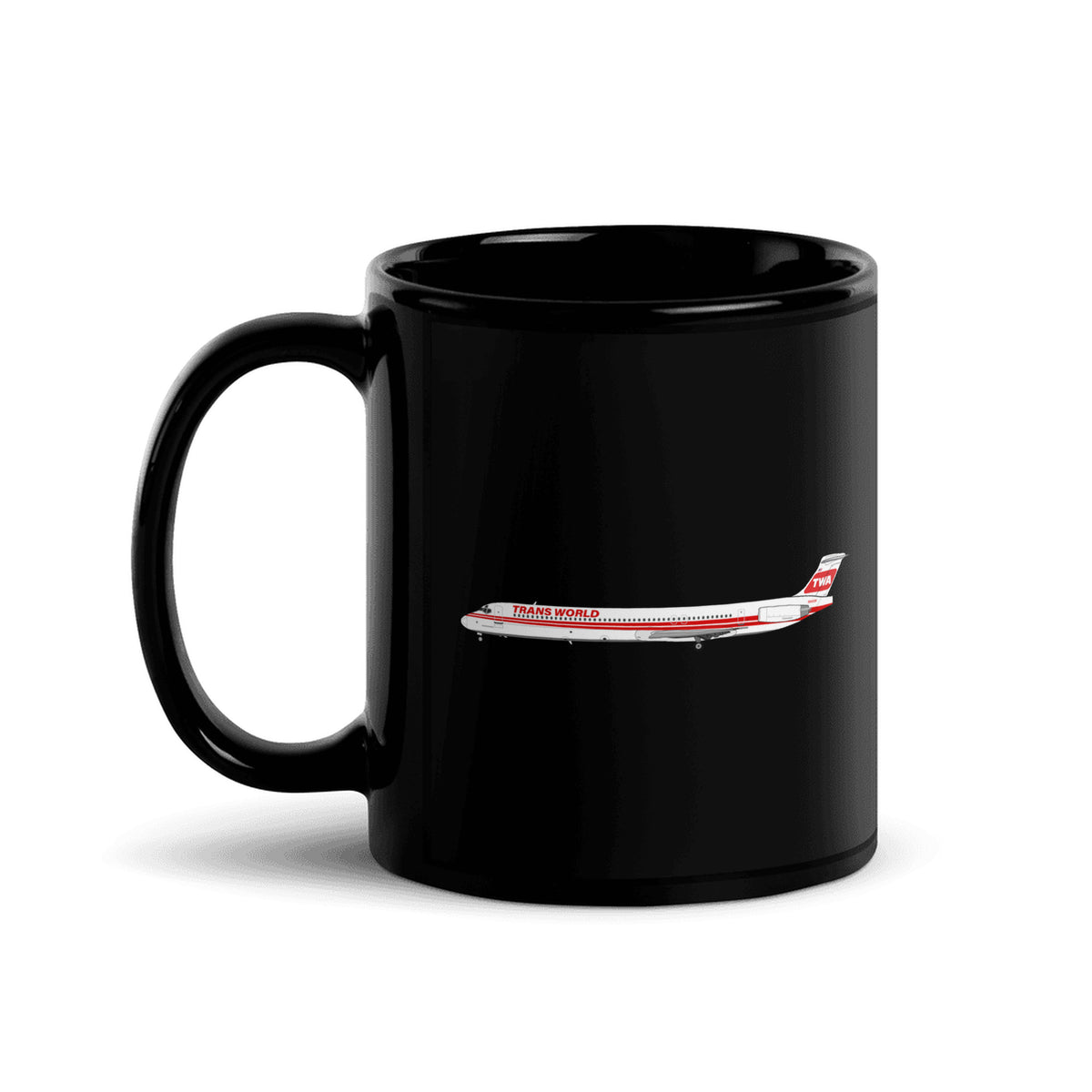 TWA MD-80 Coffee Mug - Black - 11 oz - Right