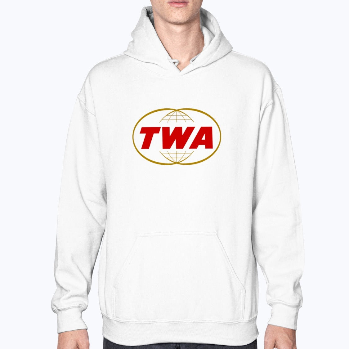 Trans World Airlines Unisex Hoodie - White - Model