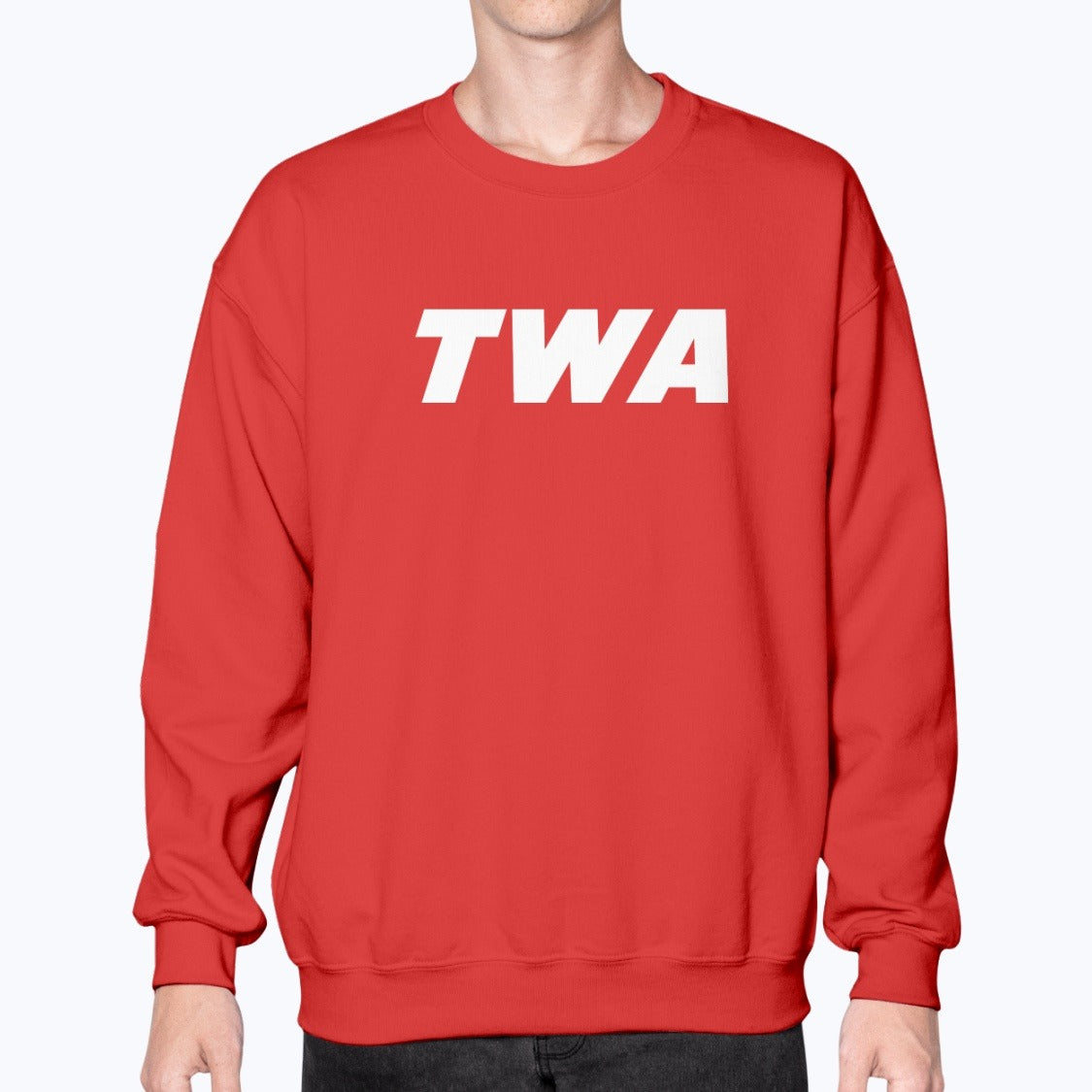 Trans World Airlines Unisex Sweatshirt - Red - Model