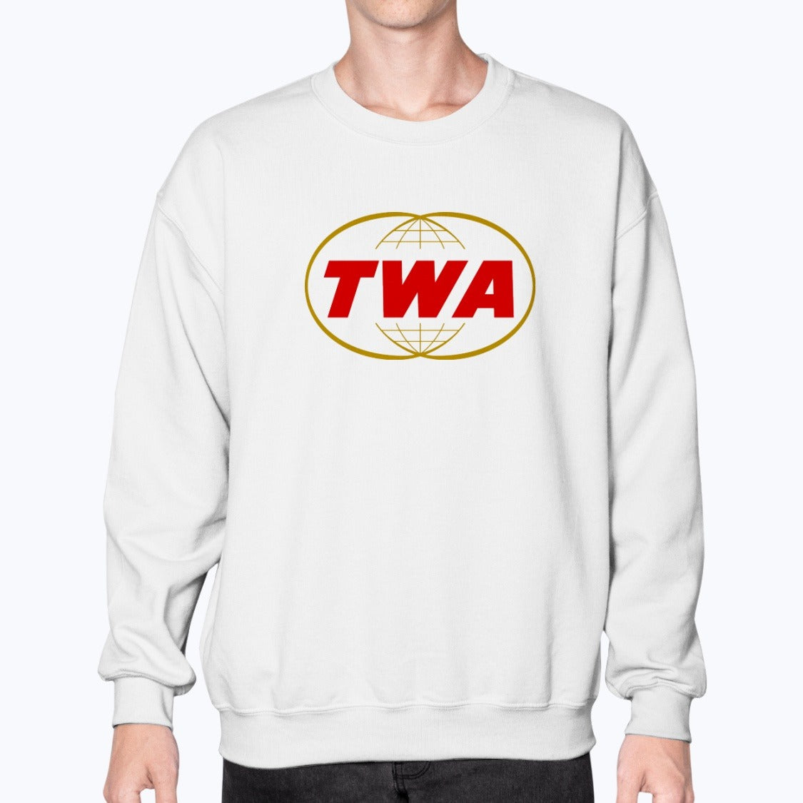 Trans World Airlines Unisex Sweatshirt - White - Model