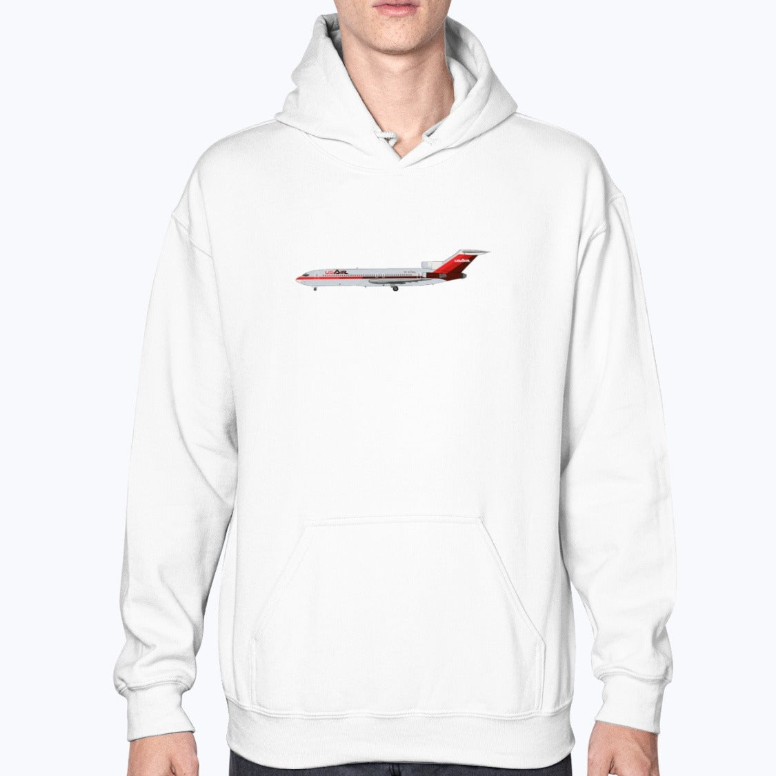 USAir B727 Unisex Hoodie - White - Model