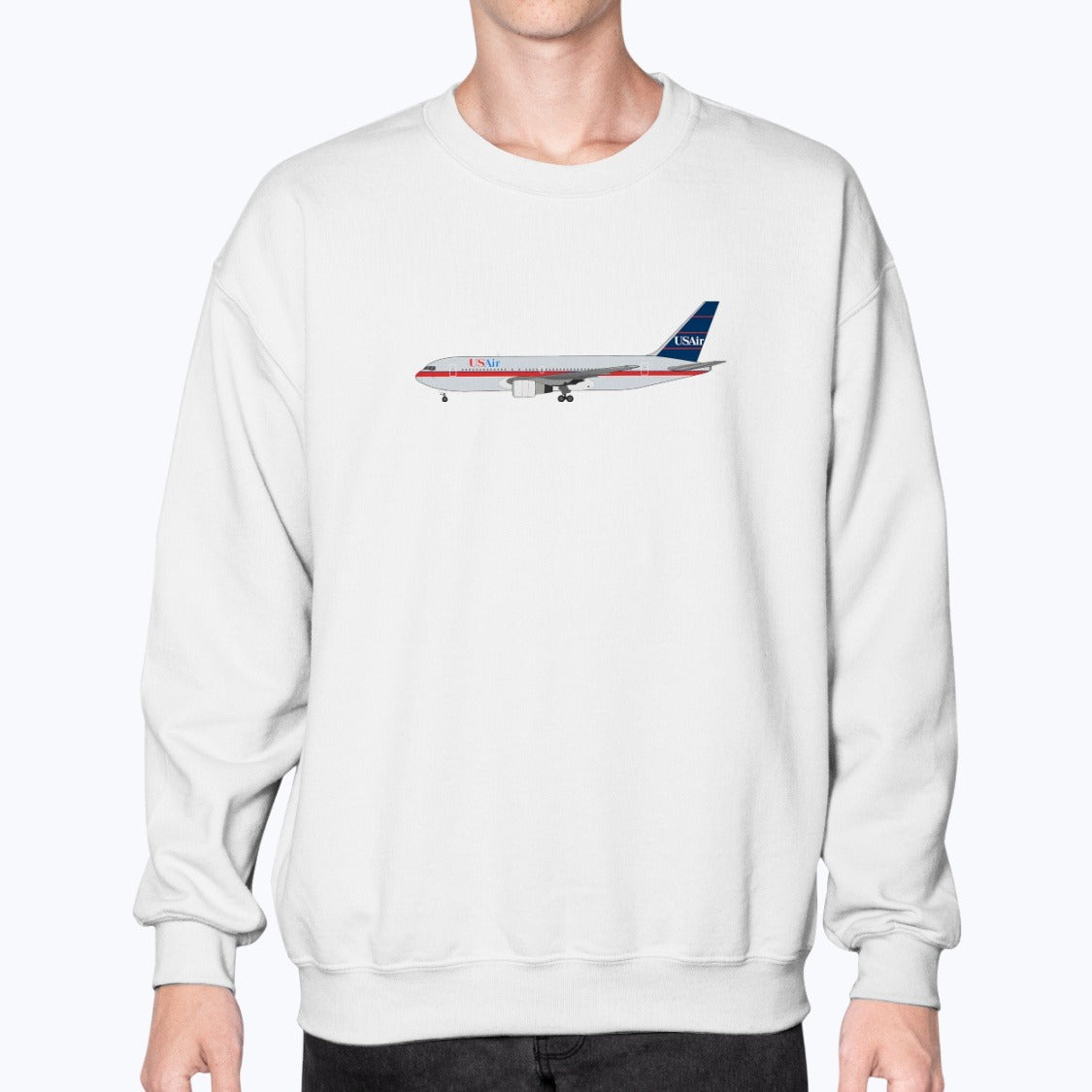 USAir B767-200 Unisex Sweatshirt - White - Model