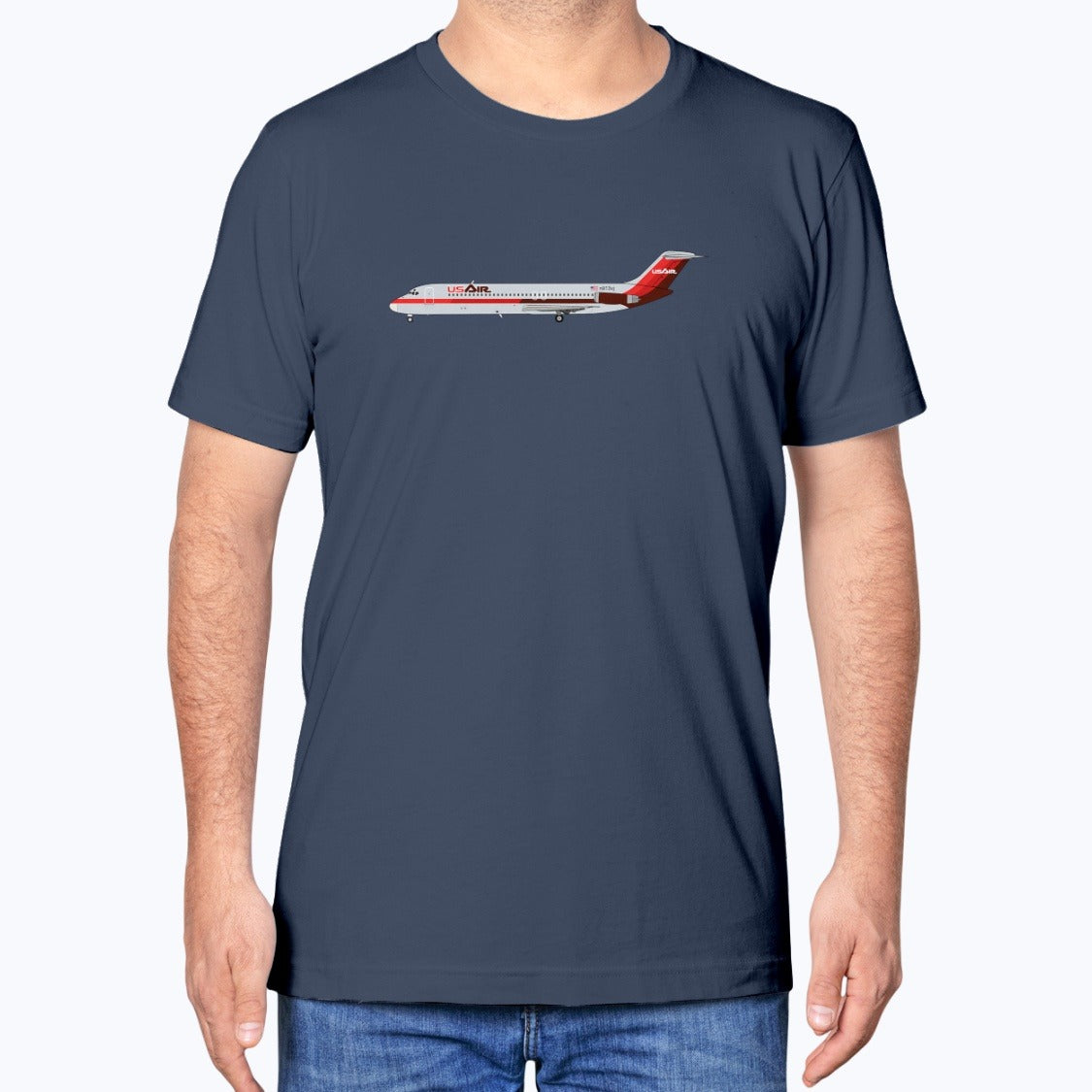 USAir DC-9-31 Unisex T-Shirt - Navy - Model