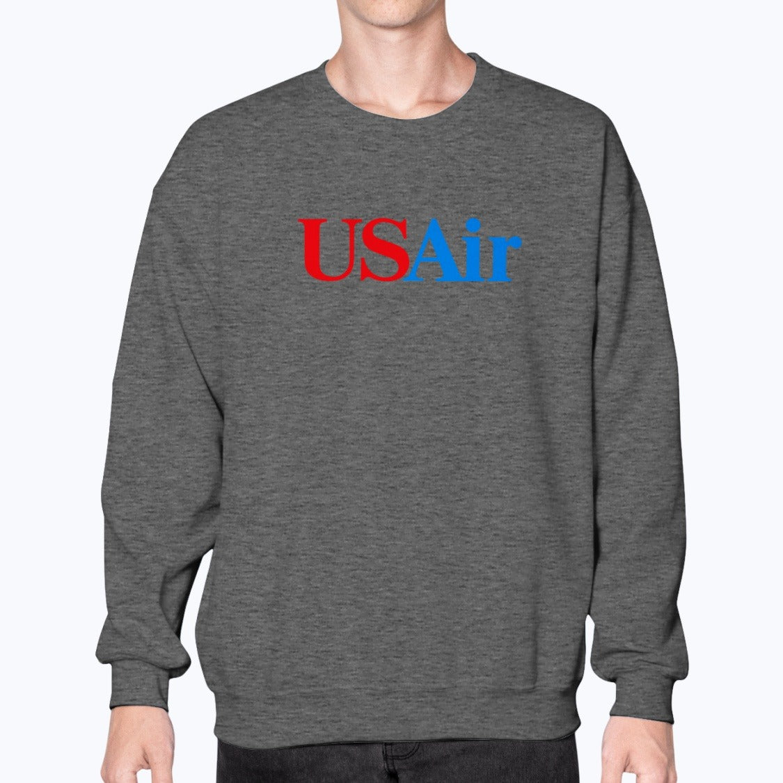USAir Unisex Sweatshirt - Dark Heather - Model