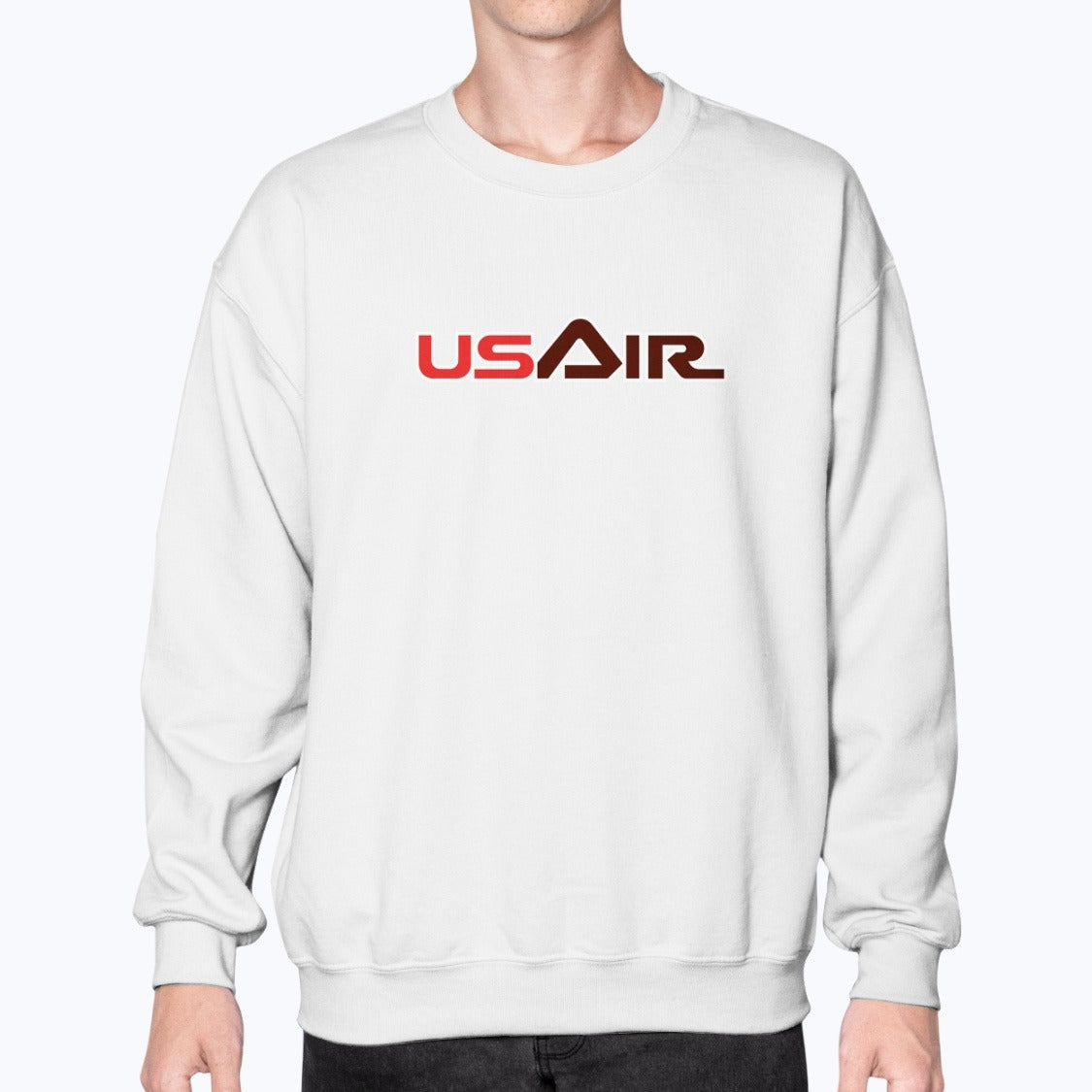 USAir Unisex Sweatshirt - White - Model